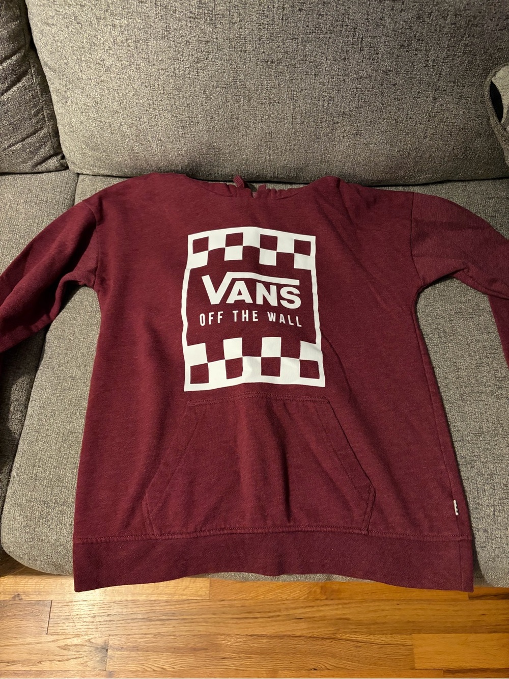 Vans Maroon Pullover Hoodie with White Logo
